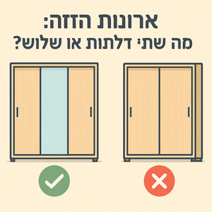 שתי דלתות מול שלוש בארונות הזזה: מה נכון לך?